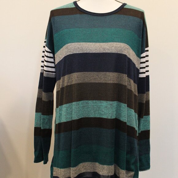 Heimish USA Blouse Mulitcolor Stripe Sz M - Picture 1 of 4